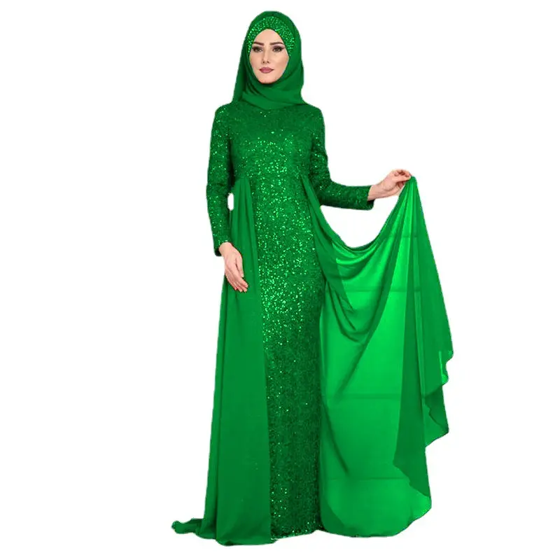 Abaya-Vestidos de Noche musulmanes, ropa Africana elegante, Maxi vestidos de Turquía con lentejuelas, vestido musulmán de manga larga, 2022