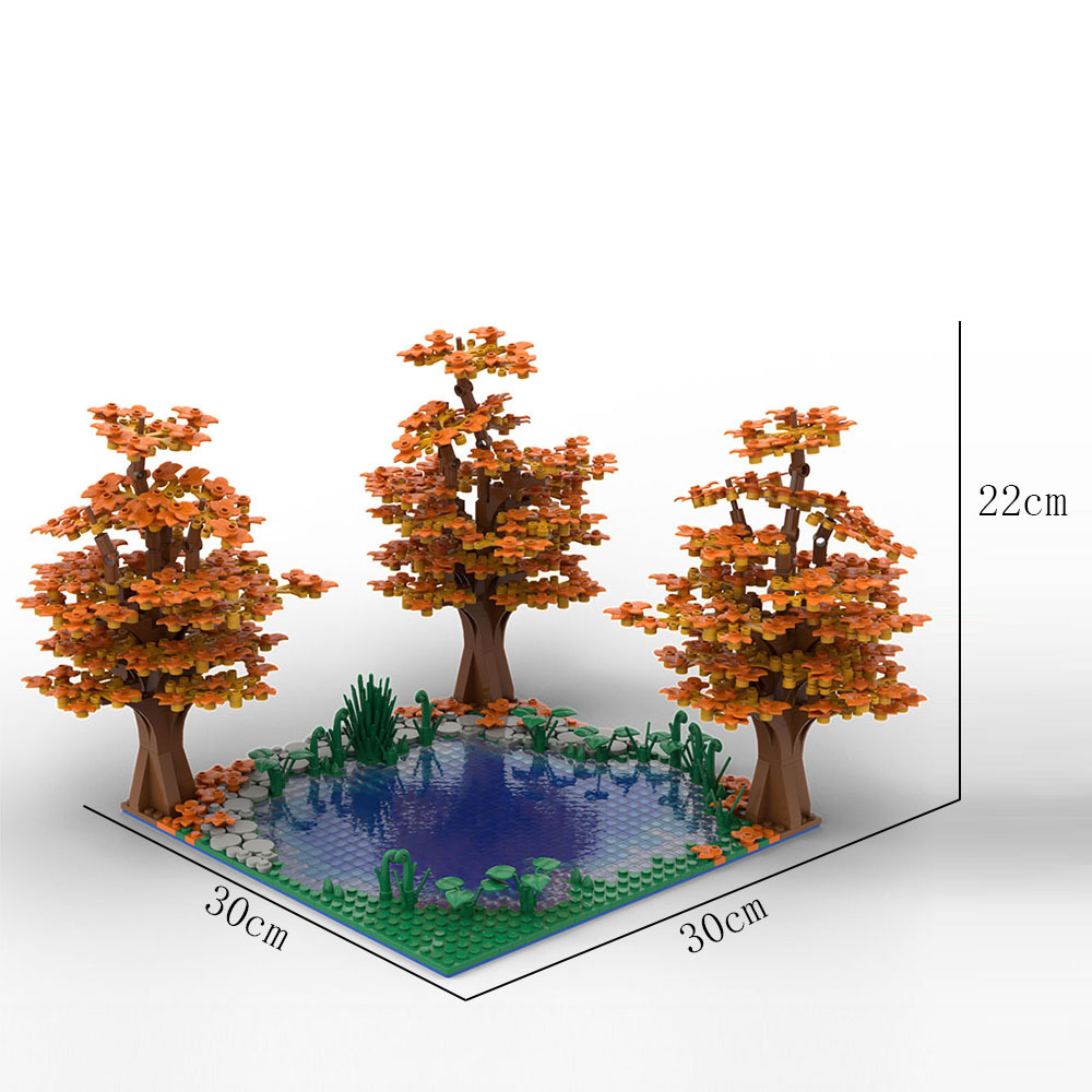 Maple tree and lake-1533 pcs