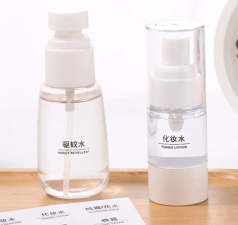 Wholesale Skin Care Product Cosmetic Sub Spray Bottle Clear Classify Label For Travel