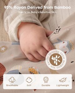 Sacco a pelo floreale in bambù Super morbido per neonati bambini piccoli con cerniera a 2 vie 1.0 Tog coperta invernale indossabile per 6-12 mesi bambino - Product Image 2