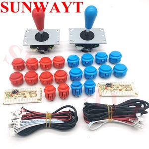 2 игрока 5-контактный аркадный джойстик DIY Набор аркадных шкафов с нулевой задержкой USB кодировщик для ПК Raspberry Pi + 30 мм/24 мм Кнопка