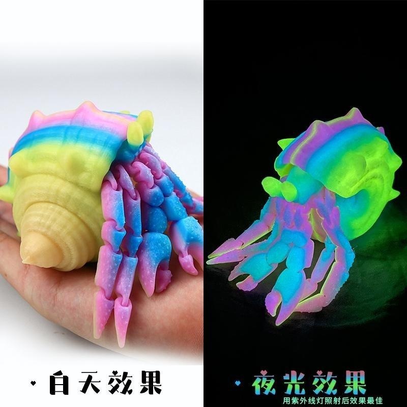 Crabe ermite arc-en-ciel lumineux coloré de 18 cm