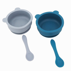 לקנות bpa חינם רך ללא רעיל צורה לילדים ארוחה קערה מזון כיתה סיליקון דפוס מוצק שאיבה סיליקון