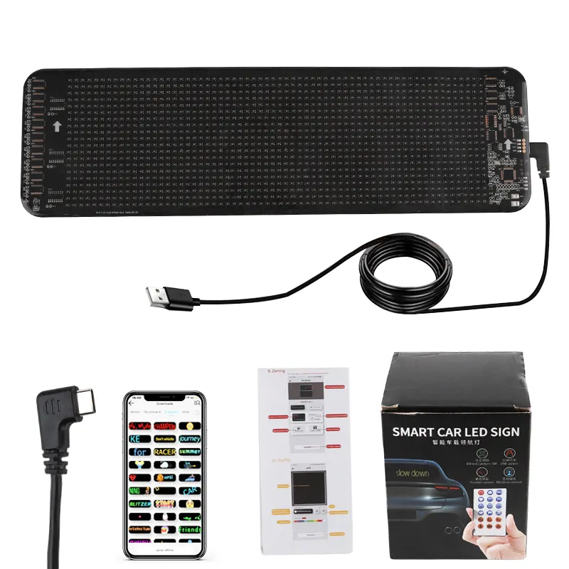 Aplicación de Control remoto para parabrisas trasero de coche, mensajes LED flexibles, pantalla LED de desplazamiento para coches, pantalla Digital, pantalla LED