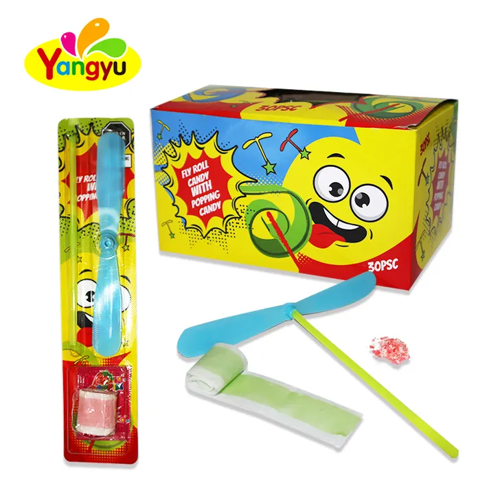 Preço fábrica Frutas Roll Ups Doces Frutas Gummy Candy Dragonfly Propeller Toy Candy