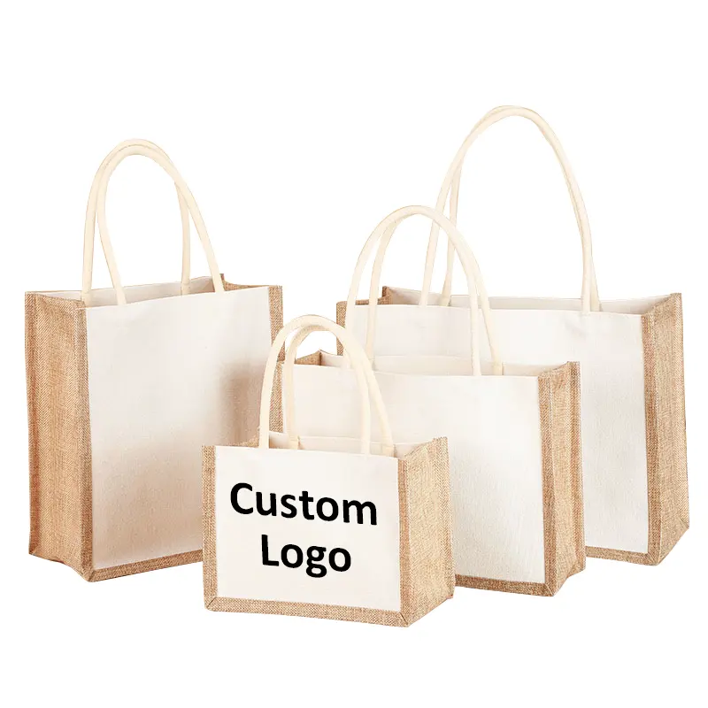 Nessun ordine minimo borsa per la spesa impermeabile borsa portatile in juta di juta di alta qualità eco canvas juta Gunny Bags