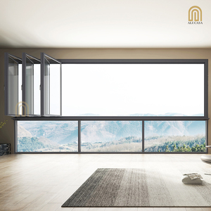 Alucasa กระจกกันแรงกระแทกพับได้แบบพาโนรามา, หน้าต่างบานเลื่อน3รางสำหรับบ้าน - Product Image 2