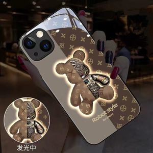 Led ışık Up telefon Iphone için kılıf 11 12 13 14 Xr temperli cam Light Up çiftler için moda telefon kılıfı - Product Image 4