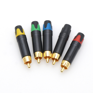 Conector RCA chapado en oro, adaptador macho, Tekli RCA, cabezal de soldadura de Audio y vídeo, amplificador de altavoz, enchufe de cableado AV, Cable único - Product Image 2