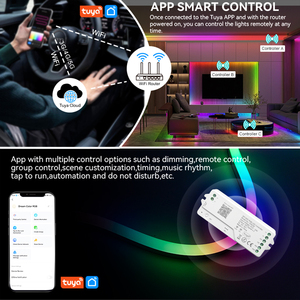 Контроллер Tuya Wifi SPI RGB для WS2812B WS2811 Адресуемая Светодиодная лента с поддержкой Alexa Google Assistant, голосовое управление Yandex - Product Image 5