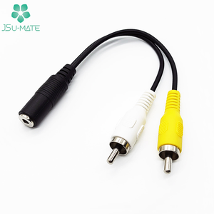 工厂定制直角立体声到RCA公电缆AUX AV视频音频电缆RCA - Product Image 5