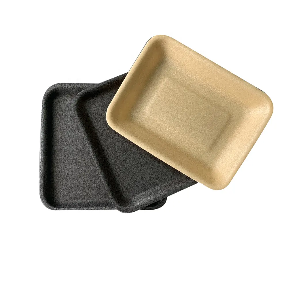 PLA styrofoam meat tray black biodegradable food packaging foam tray factory white color tray