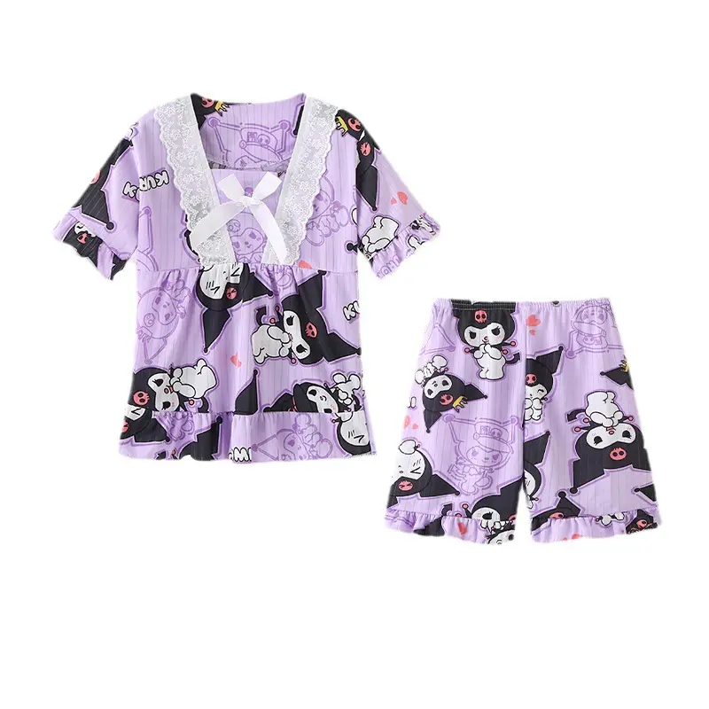 Conjunto de 2 ternos de verão com ar condicionado para bebês, pijama infantil de manga curta YY242