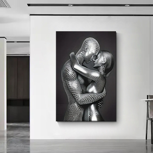 Hiện đại kim loại hình tác phẩm nghệ thuật trừu tượng vải Áp phích vài bức tranh tường phòng khách trang trí nhà không khung bức tranh - Product Image 2