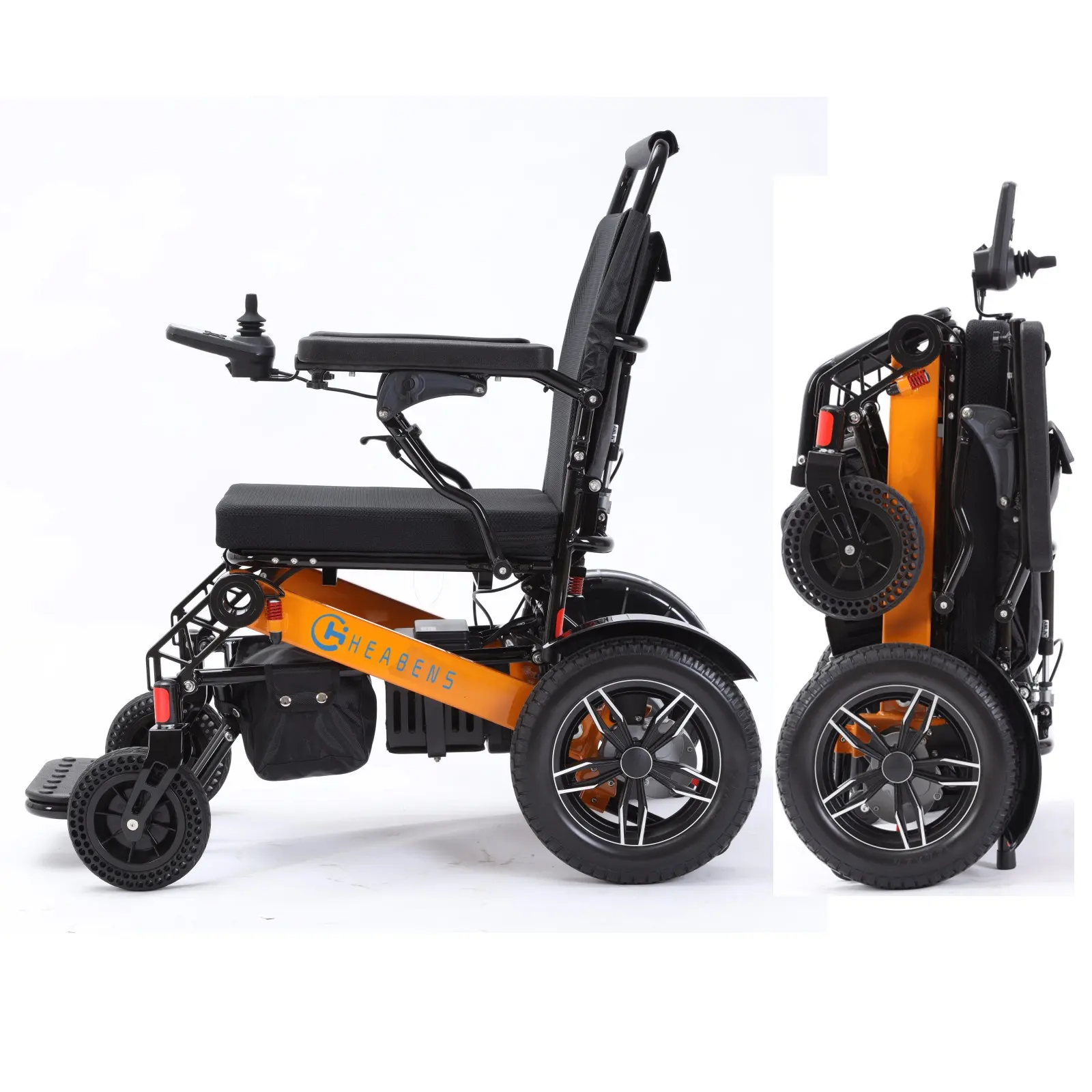 Collapsible motorized wheelchair remote control foldable wheelchair portable electric wheelchair scooter