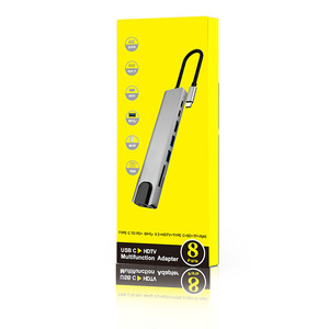 Aluminio 3,0 Tipo C Hub Adaptador multifunción 8 en 1 USB C Hub - Product Image 1