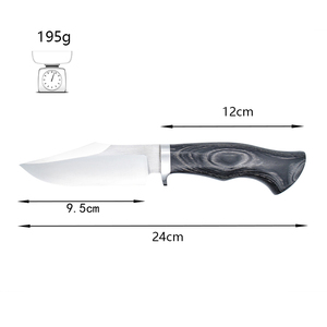 Dao Cắm Trại Ngoài Trời Đa Năng OEM Lưỡi Cố Định Sống Sót Màu Đen Dao Săn Với Giá Nhà Máy - Product Image 2