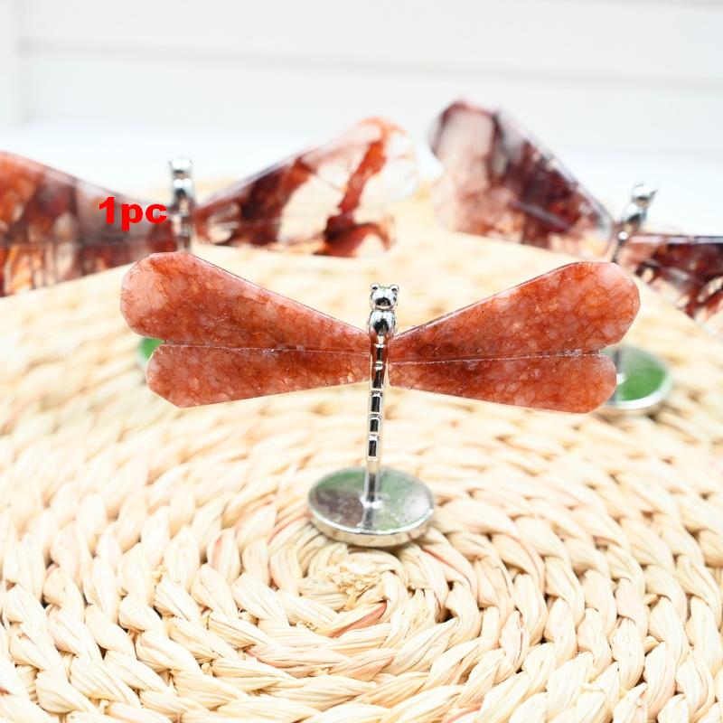 Libellule Quartz Feu Rouge