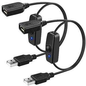 2-Pack USB On/Off cavo interruttore di alimentazione USB maschio a femmina cavo per PC TV auto ventola USB LED Str - Product Image 1