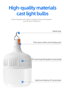 Multi-Function 90W 120W 200W LED Bulbs Rechargeable Emergency <strong>Light</strong> With Battery Backup LED Bulb Emergency - Product Image 5