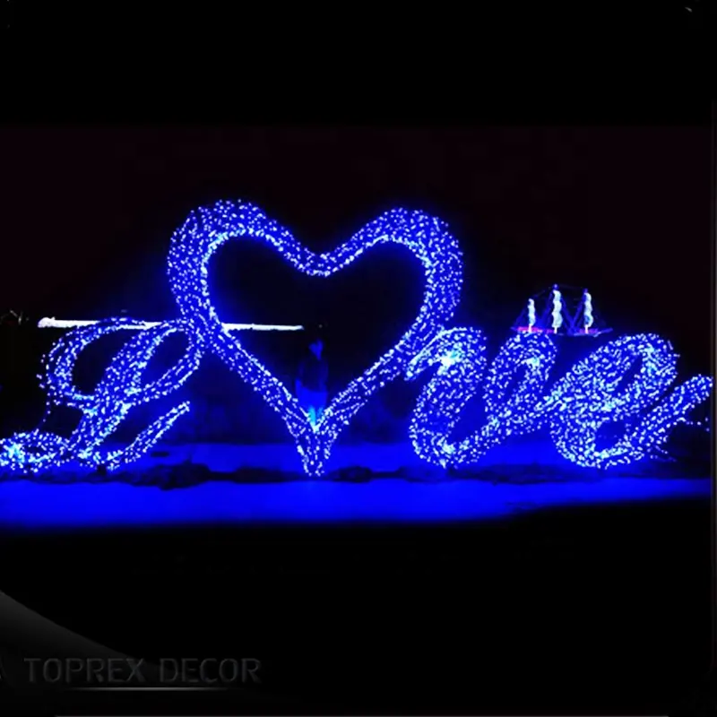 Luces 3d grandes, marcos de metal decorativos, letras i love you marquesina, letrero de boda, luz led