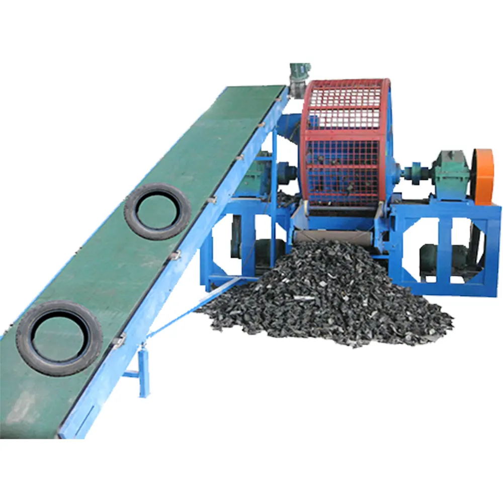 Macchina per la produzione di briciole di gomma ad alta capacità/linea di riciclaggio di pneumatici/trituratore di pneumatici