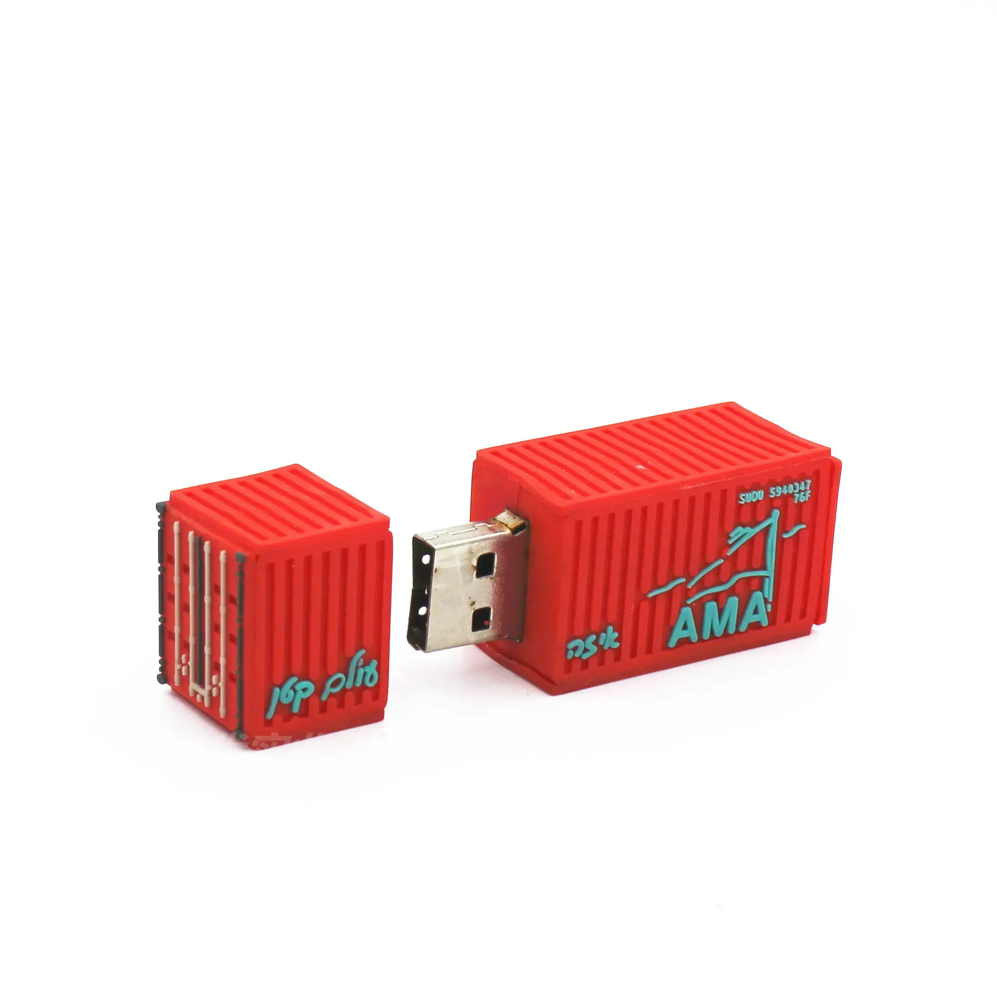 Memoria USB con forma de contenedor de alta calidad, nueva memoria USB de PVC con forma de barco contenedor agradable para regalo de promoción