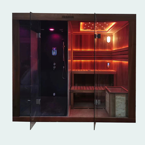 Indoor New Sauna Luxury Dry Steam Shower Room Wooden 1-2 Person <strong>LED</strong> Sauna Room - Product Image 2