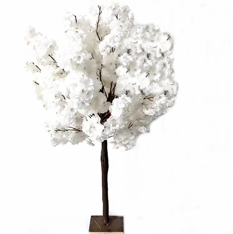 Árbol de cerezo artificial blanco para exteriores, con hojas y ramas, a la venta
