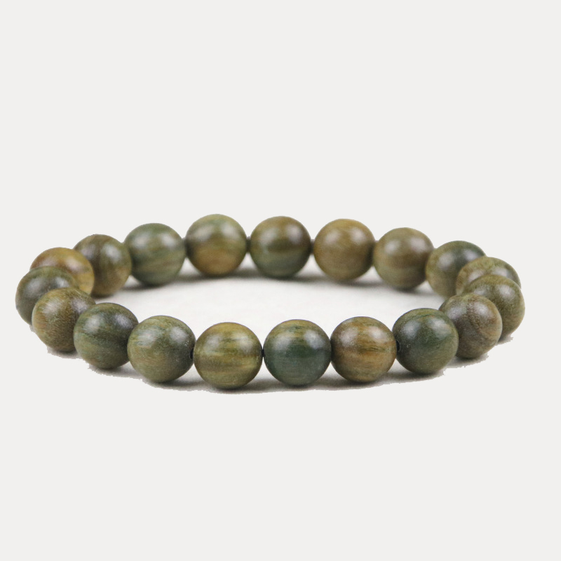 Bracciale in Legno di Sandalo Verde e Marrone Profumato