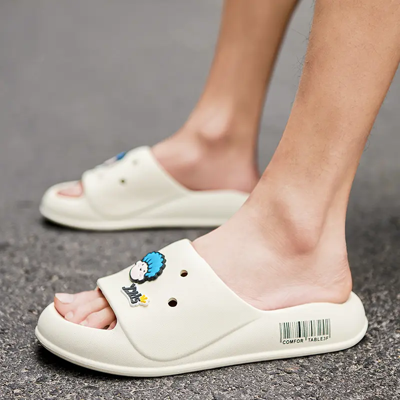 Wholesale Summer Unisex Designer EVA Sole Female Kid Man House Home Slides Slippers Sandal For Men With PVC Shoe Charms