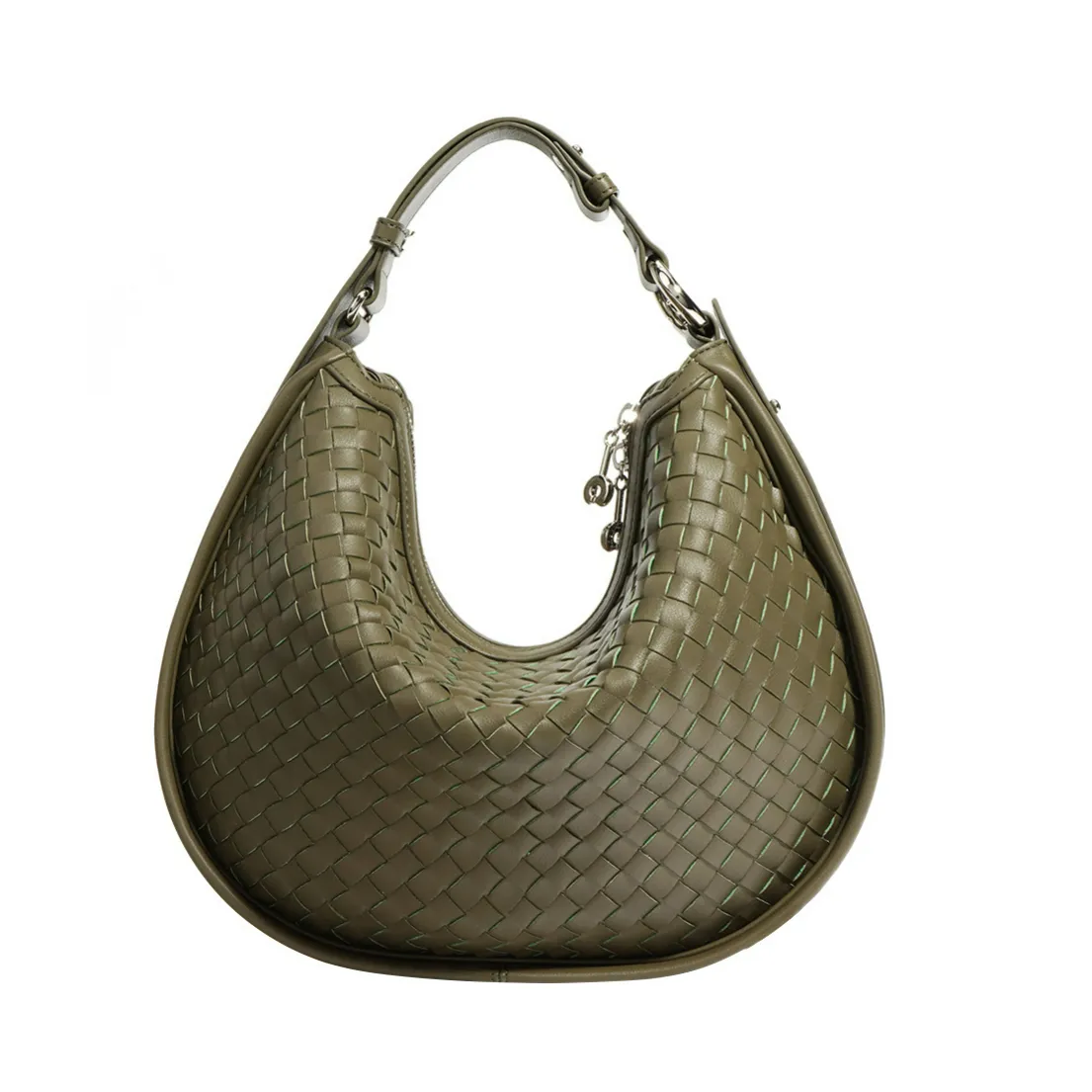 Bolso tejido Nuevo bolso de cuero genuino tejido a mano para mujer Bolso de hombro para axilas de piel de vaca de alta calidad a la moda informal para damas