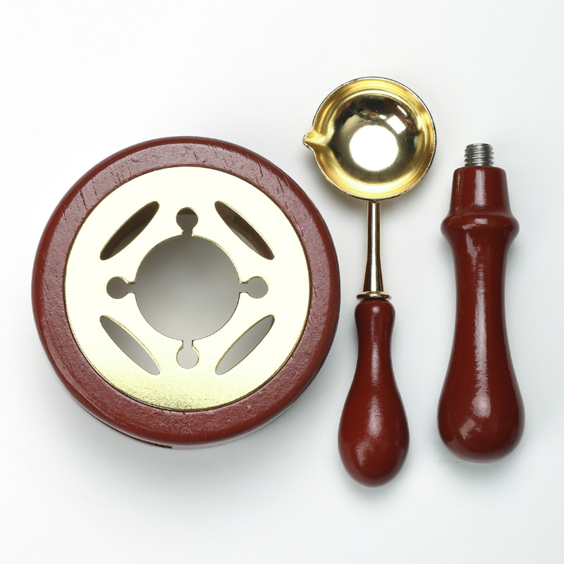 Dark red three-piece set (wooden furnace spoon handle)