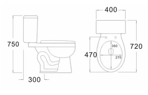 ORTONBATH Inodoro ile İki parça uzatılmış tuvalet yolcu kolu - Product Image 3