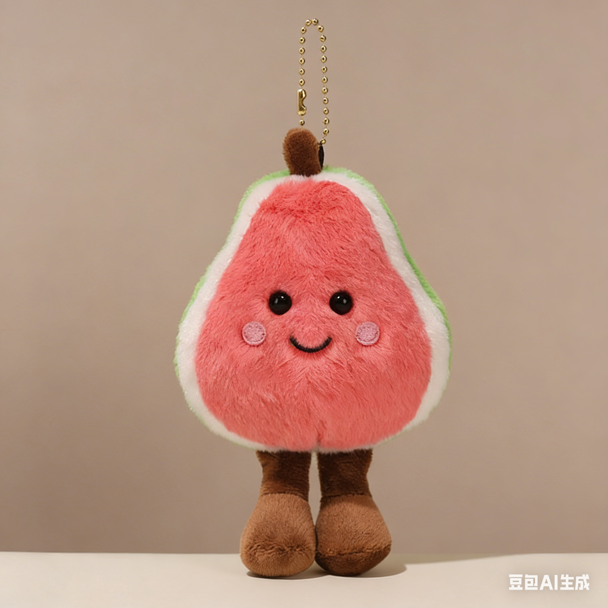 Portachiavi in Feltro di Lana con Motivo Frutta e Verdura*W