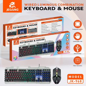 Jeqang Combo de teclado y ratón con cable con funciones de retroiluminación para trabajo de oficina o estilo láser para juegos - Product Image 6