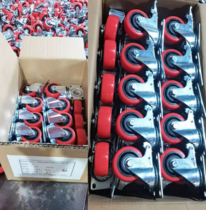 Orange Rueda De Industriales PVC Swivel Type Caster <strong>Wheels</strong> with Brake Heavy Duty