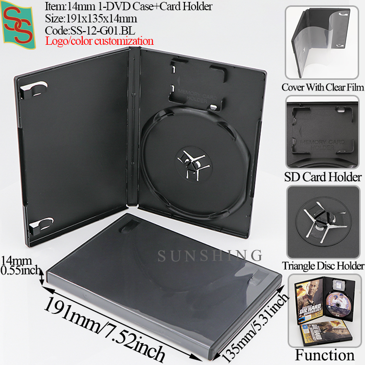 1-Caja de DVD+Tarjetero G01 - Negro