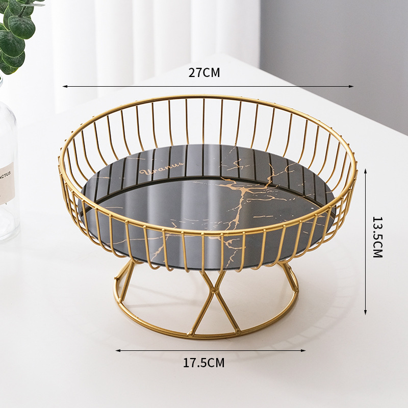 Large black gold fruit basket