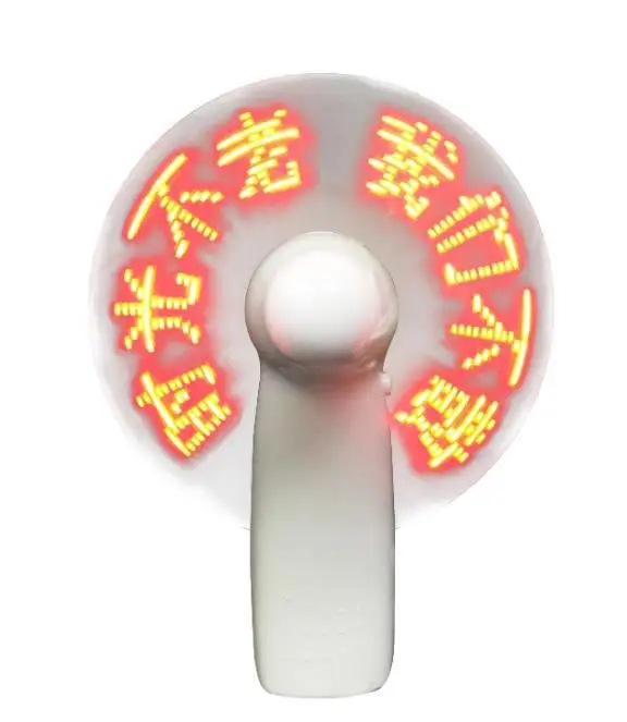 Lingchuang新製品カスタムミニポータブルハンディメッセージバッテリーファンプログラマブルディスプレイハンドヘルド電動LEDミニファン