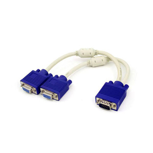 Vgaコンピューターディスプレイビデオオーディオケーブル1Cm2メスVgaスプリットスクリーンケーブルVgaモニタースプリッターコンバーターケーブル - Product Image 1