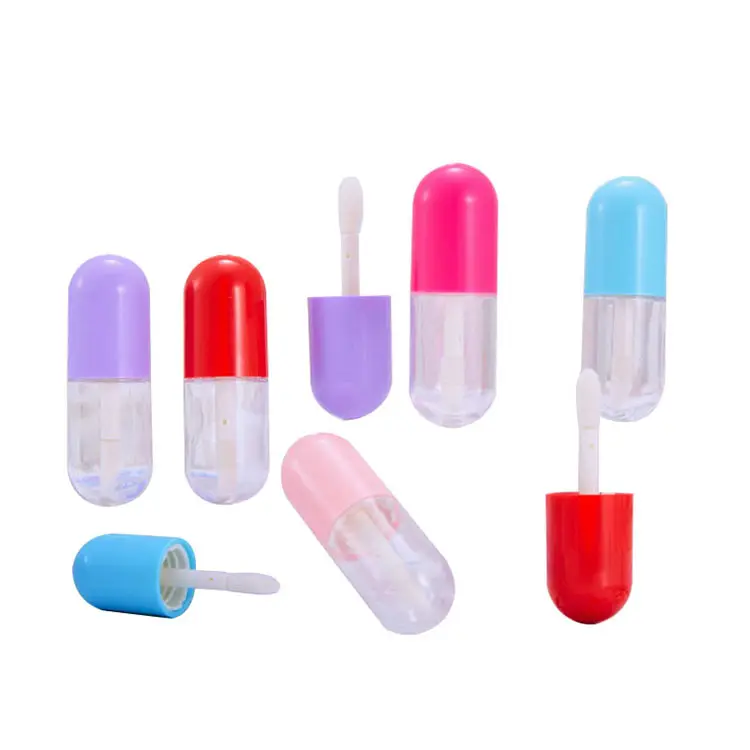 Mini Cápsula de prueba vacía de 3ML, tubo de brillo de labios, varios colores