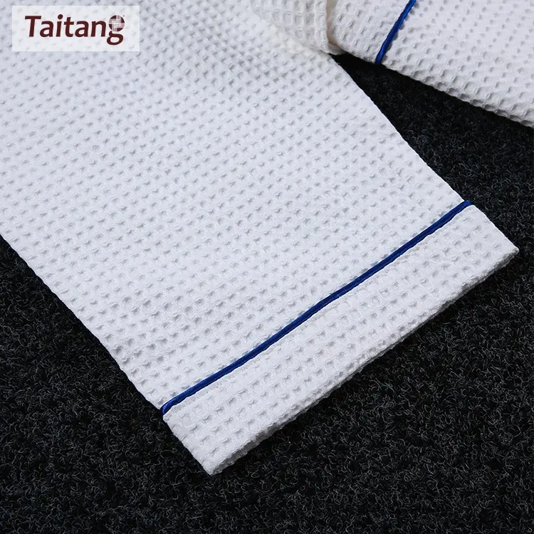 Taitang Draps Hôtel 100 Coton Peignoir De Bain Gaufré Doux Femmes Hommes Peignoir Blanc Gaufré Hôtel Peignoir