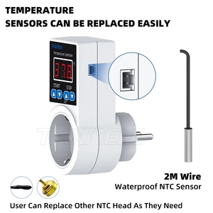 插座恒温器数字温度控制器插座110V 220V NTC传感器探头加热冷却欧盟美国英国插头 - Product Image 3