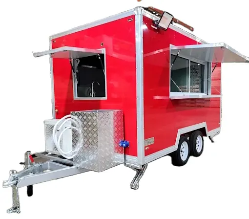 Nueva cocina móvil Hotdog BBQ Food Trailers Carrito Totalmente equipado EE. UU. Estándar Café Helado Pizza Horno Comida rápida Van Truck