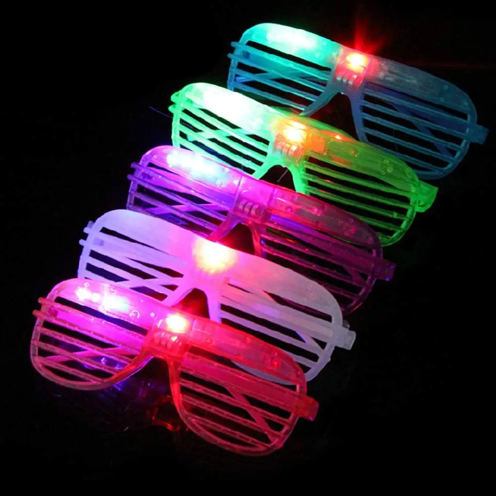 Nicro Fashion Luminous Light Up Led Brille Weihnachts licht Shutter Style Party Neon Party Supplies Glow In Dark Sonnenbrille