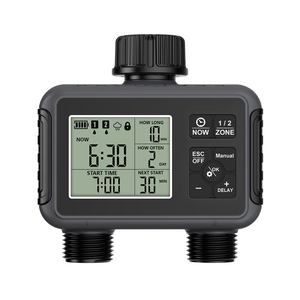 Timer irrigazione giardino con 2 uscite di irrigazione Timer automatico a goccia valvola acqua intelligente giardino automatico Wateri - Product Image 1