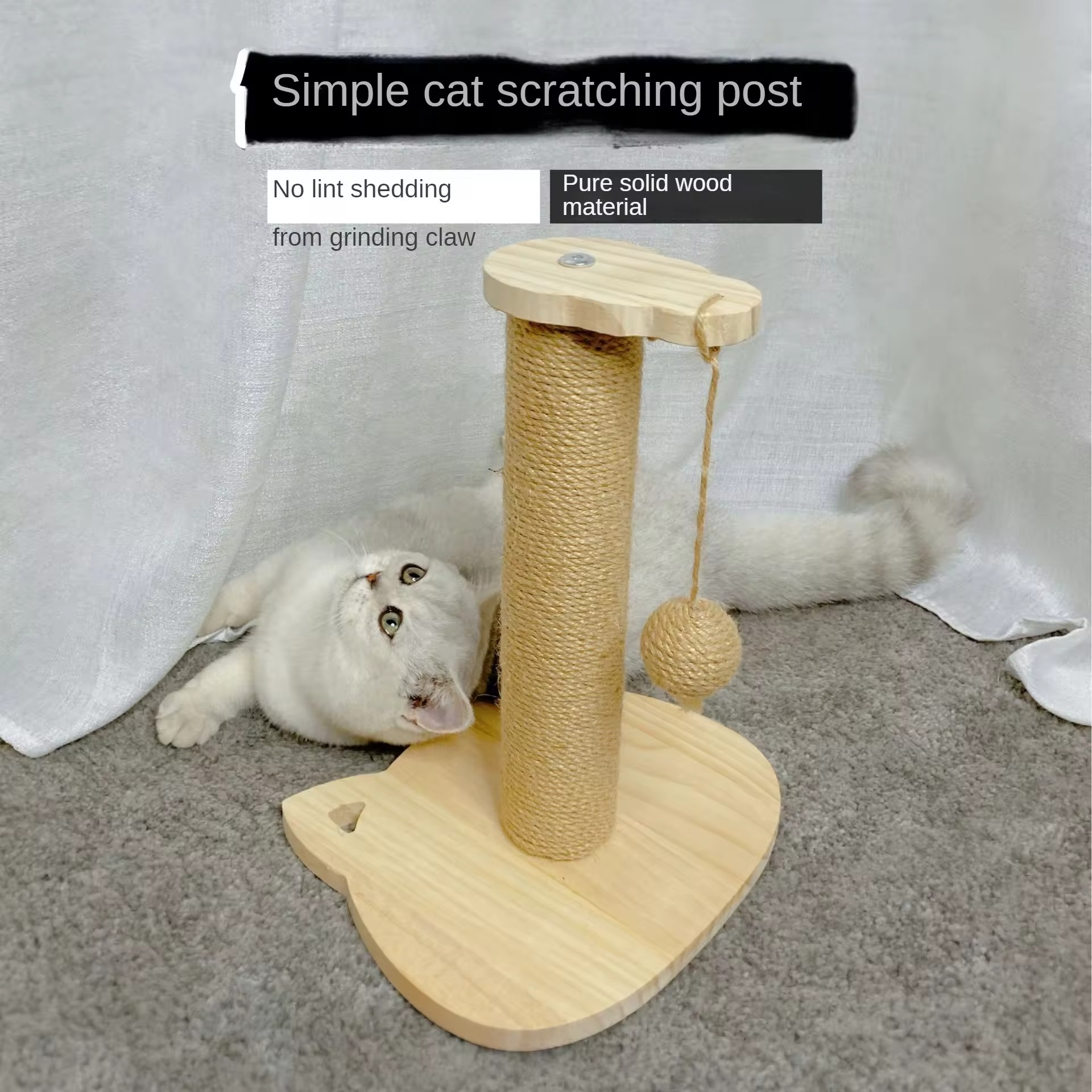 Simple Scratching Pole-Primary color-yellow