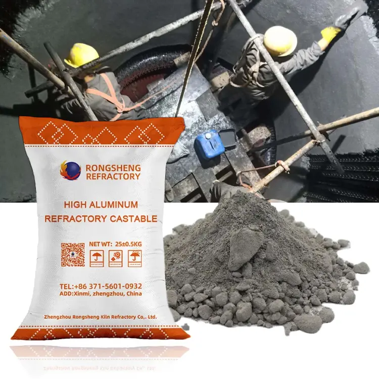 Hoge Temperatuur Aluminiumoxide Lage Cement Vuurvaste Prijs 70% Al2o3 Vuurvaste Gietbaar Voor Oven