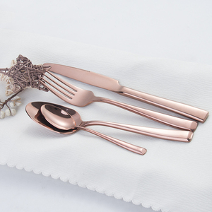 厂家直销批量生产可重复使用的金餐具套装不锈钢蛋糕餐具 - Product Image 1